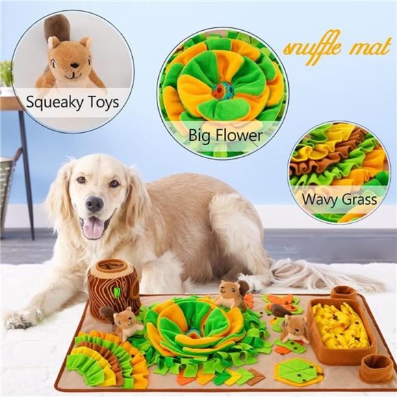 Snuffle Mat ,Dog Feeding Mat Sniff Mat Interactive Dog Puzzle Mat (Green) - Picture 3 of 6